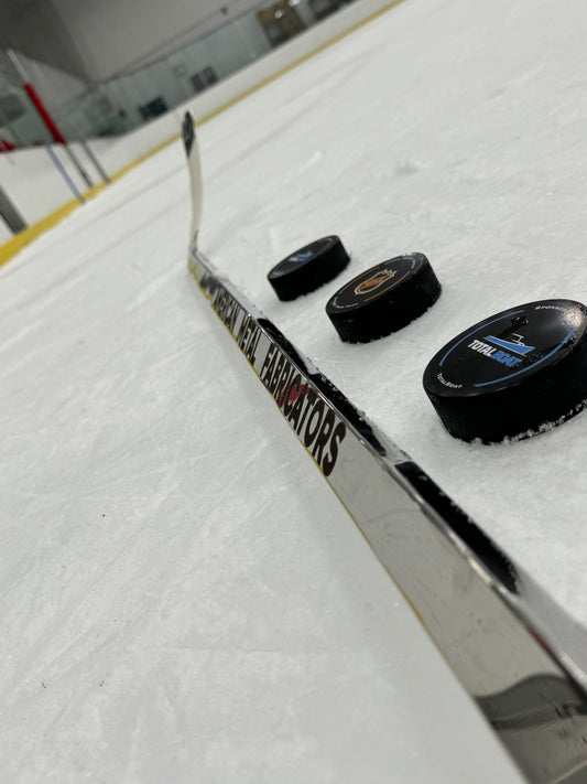 Mirror Polished Stainless Steel Hockey Stick Sculpture