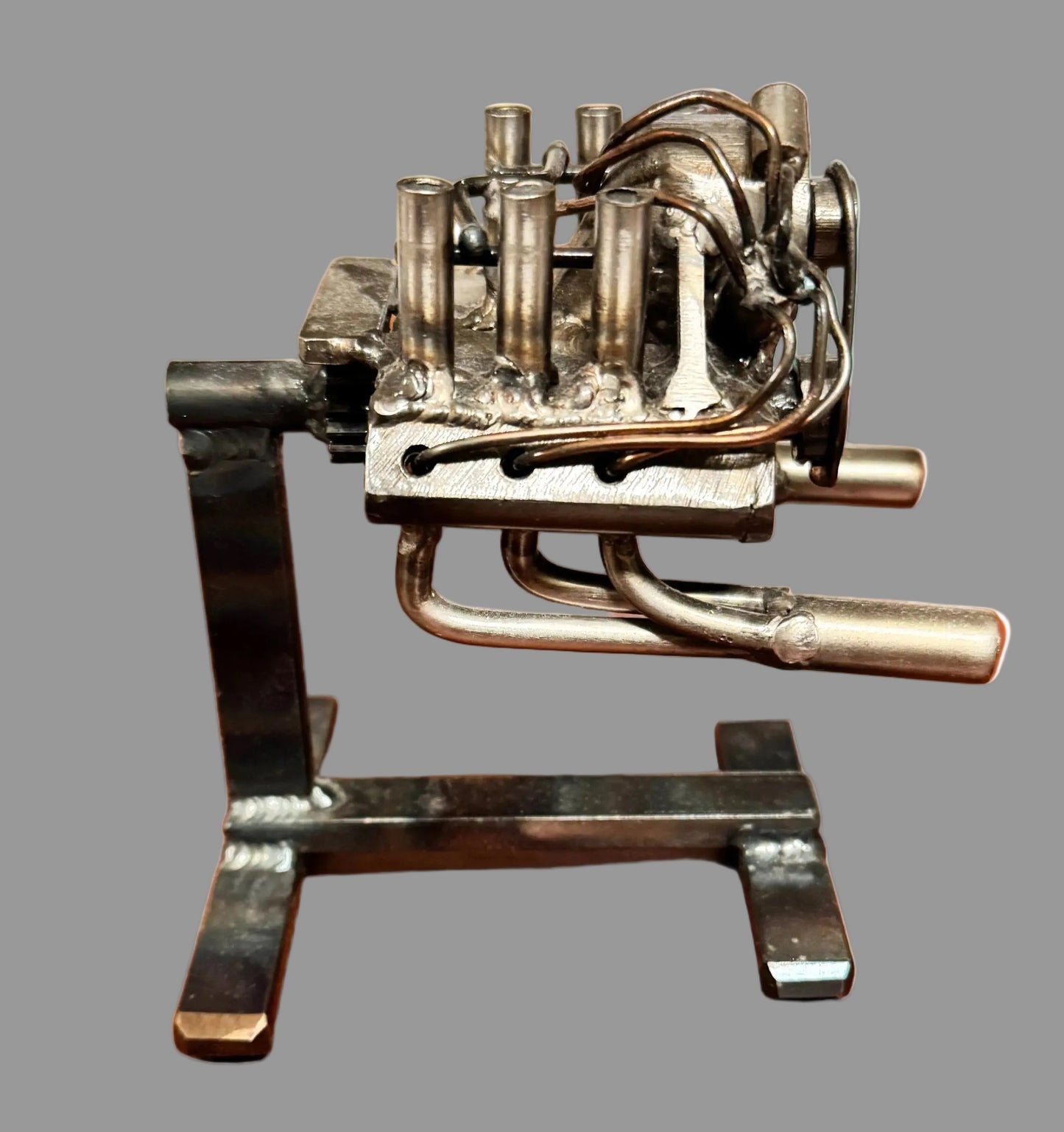 Handcrafted Air-Cooled Porsche Engine Replica — Recycled Steel Desk Sculpture