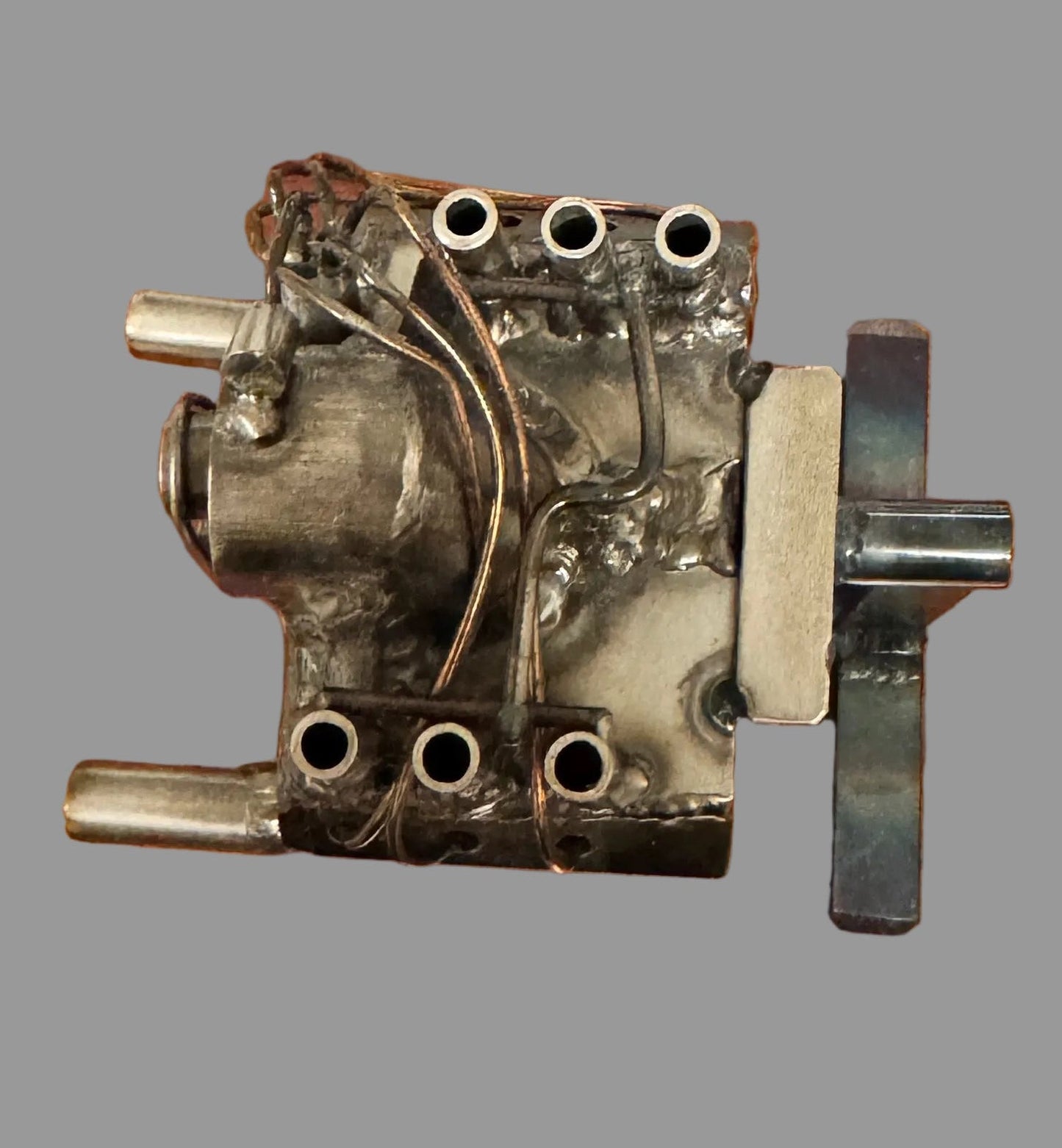 Handcrafted Air-Cooled Porsche Engine Replica — Recycled Steel Desk Sculpture